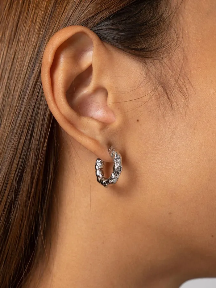 Saint And Sofia Earrings Women Molten Hoop Earrings 8211 Silver Silver