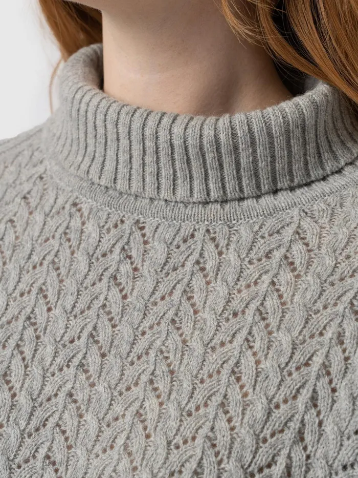 Saint And Sofia Knitwear Women Glen Cable Knit Sweater 8211 Grey Grey