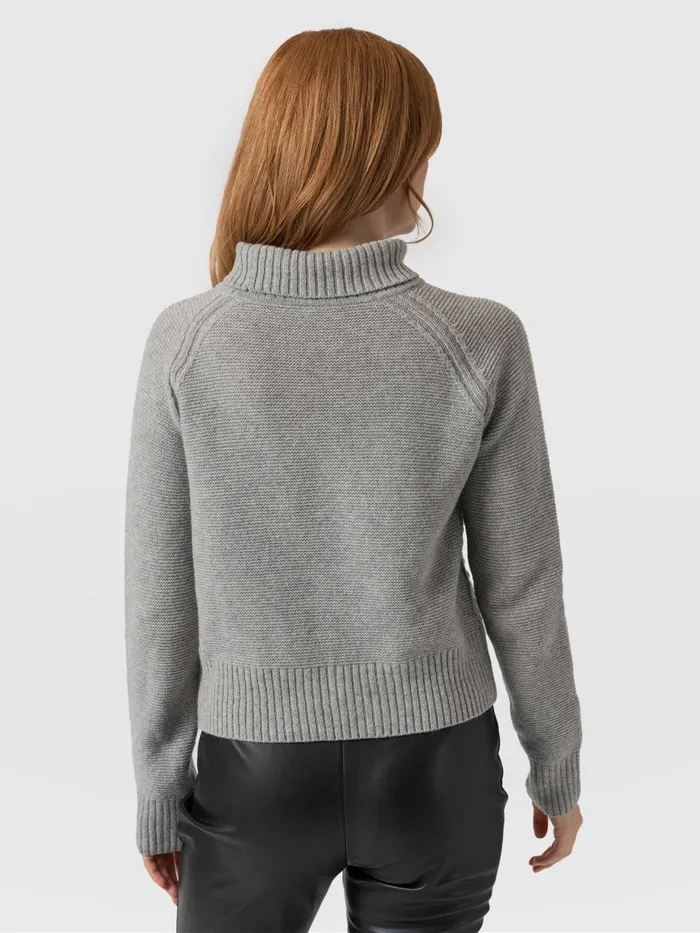 Saint And Sofia Knitwear Women Glen Cable Knit Sweater 8211 Grey Grey