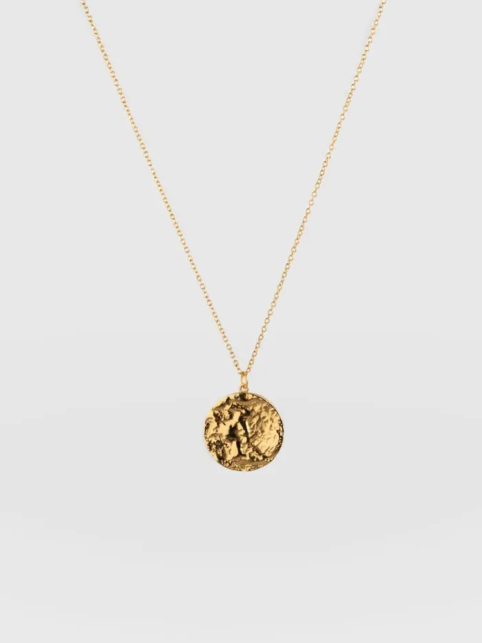 Saint And Sofia Necklaces Women Molten Disc Charm Necklace 8211 Gold Gold