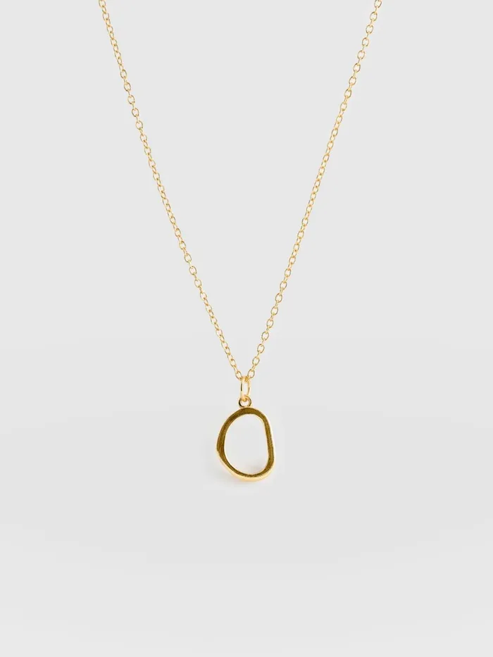 Saint And Sofia Necklaces Women Organic Open Oval Charm Necklace 8211 Gold Gold Saint And Sofia Necklaces Women Organic Open Oval Charm Necklace 8211 Gold Gold