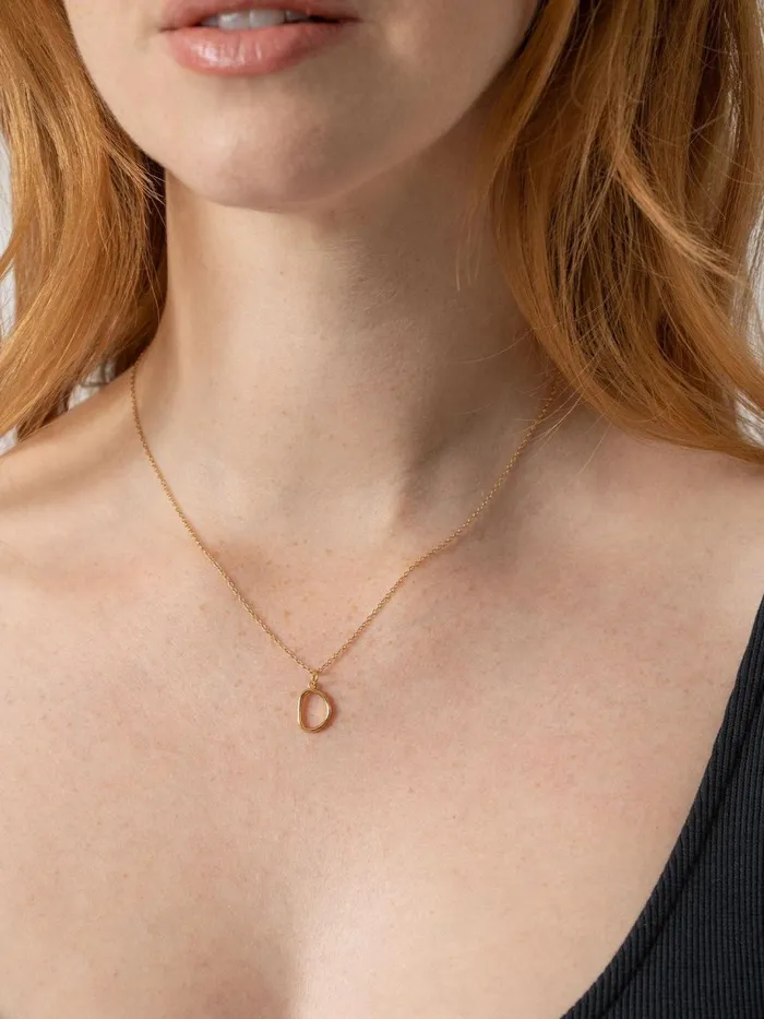 Saint And Sofia Necklaces Women Organic Open Oval Charm Necklace 8211 Gold Gold