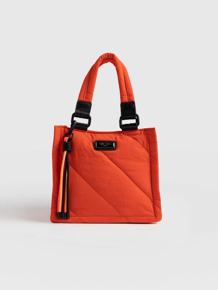 Saint And Sofia Nylon Bags Women Mini Penny Tote Bag 8211 Orange Orange