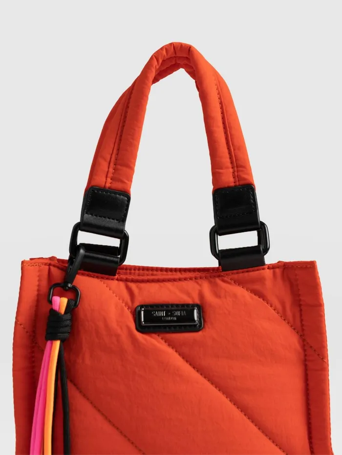 Saint And Sofia Nylon Bags Women Mini Penny Tote Bag 8211 Orange Orange