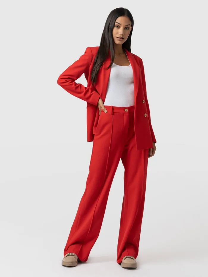 Saint And Sofia Pants Women Cambridge Tailored Wide Leg Pant 8211 Red Red