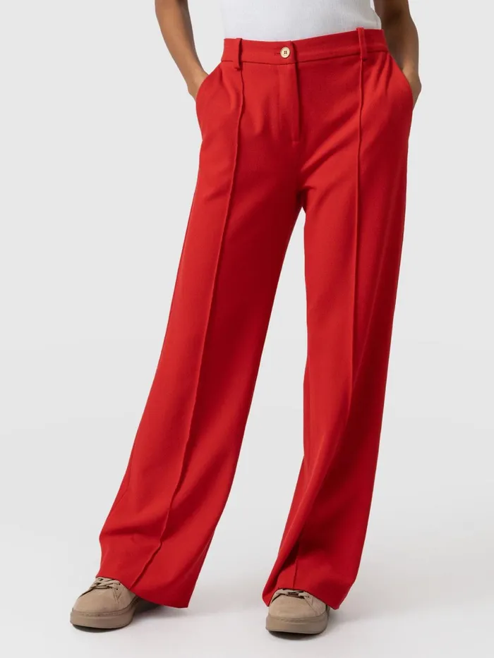 Saint And Sofia Pants Women Cambridge Tailored Wide Leg Pant 8211 Red Red