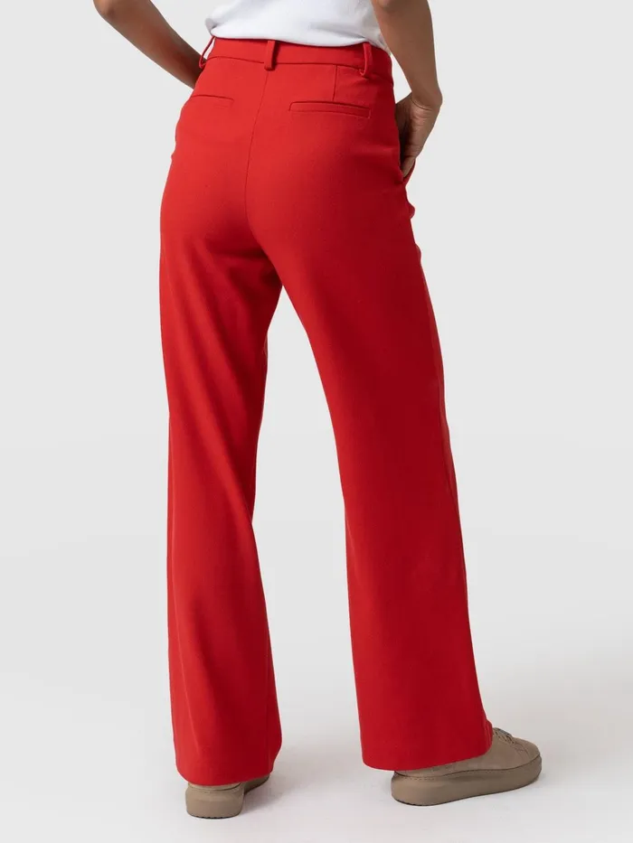 Saint And Sofia Pants Women Cambridge Tailored Wide Leg Pant 8211 Red Red