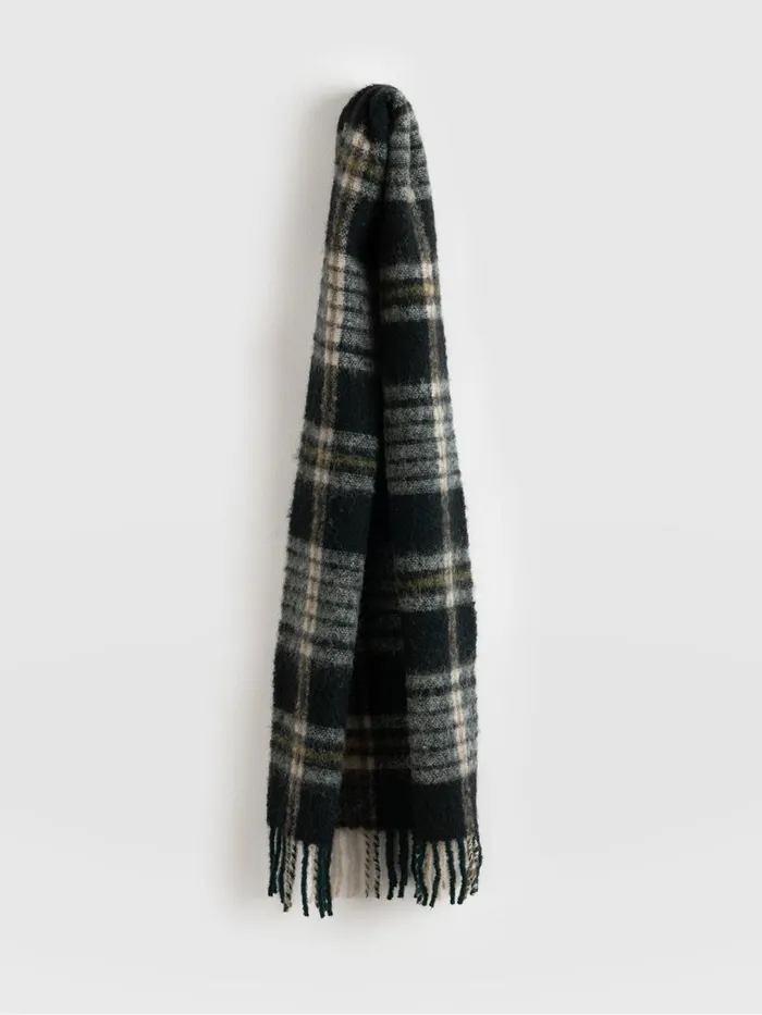 Saint And Sofia Scarves and Hats Women Nora Check Scarf 8211 Green Green