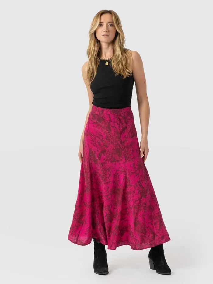 Saint And Sofia Skirts Women Audrey Skirt 8211 Pink Marble Pink Marble