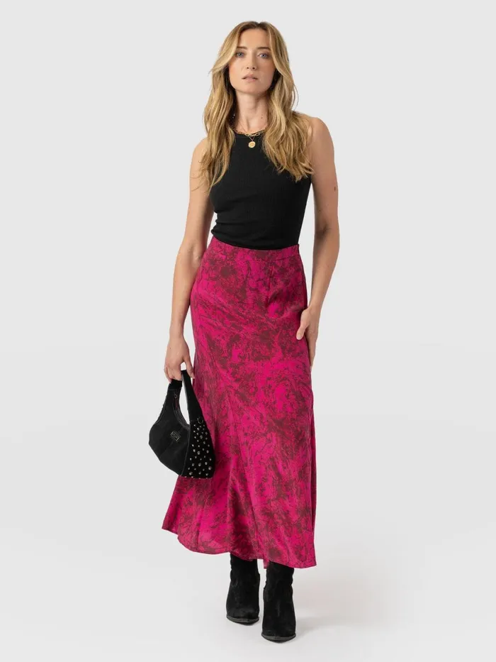Saint And Sofia Skirts Women Audrey Skirt 8211 Pink Marble Pink Marble