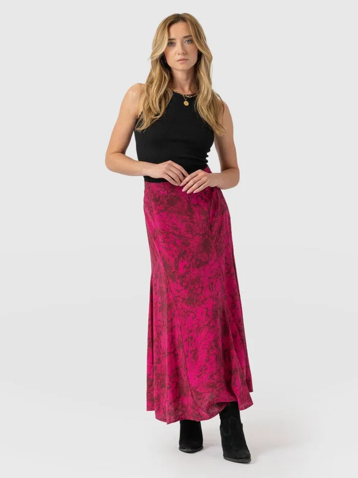 Saint And Sofia Skirts Women Audrey Skirt 8211 Pink Marble Pink Marble