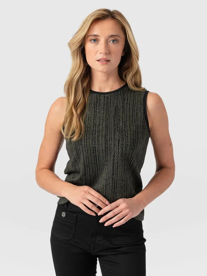 Saint And Sofia TShirts and Tanks Women Keller Vest 8211 Green Texture Green Texture