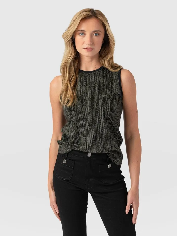 Saint And Sofia TShirts and Tanks Women Keller Vest 8211 Green Texture Green Texture