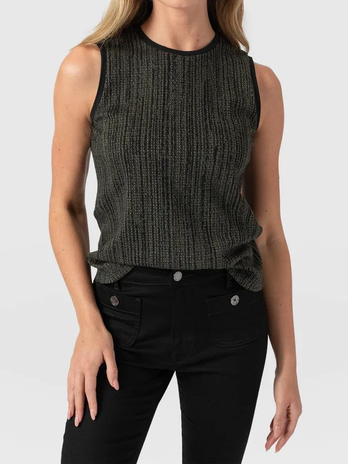 Saint And Sofia TShirts and Tanks Women Keller Vest 8211 Green Texture Green Texture