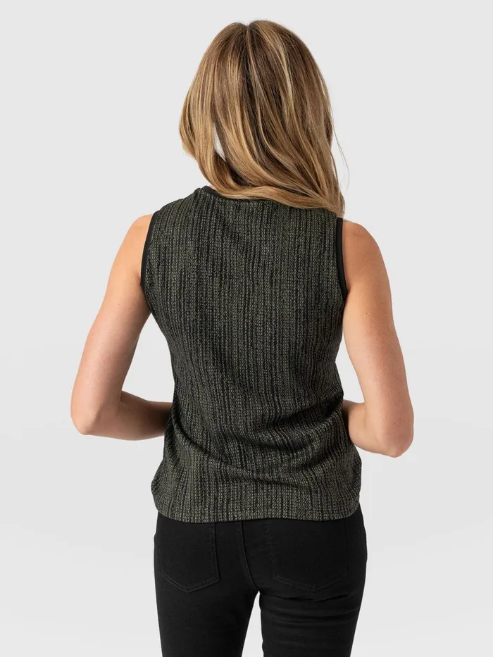 Saint And Sofia TShirts and Tanks Women Keller Vest 8211 Green Texture Green Texture