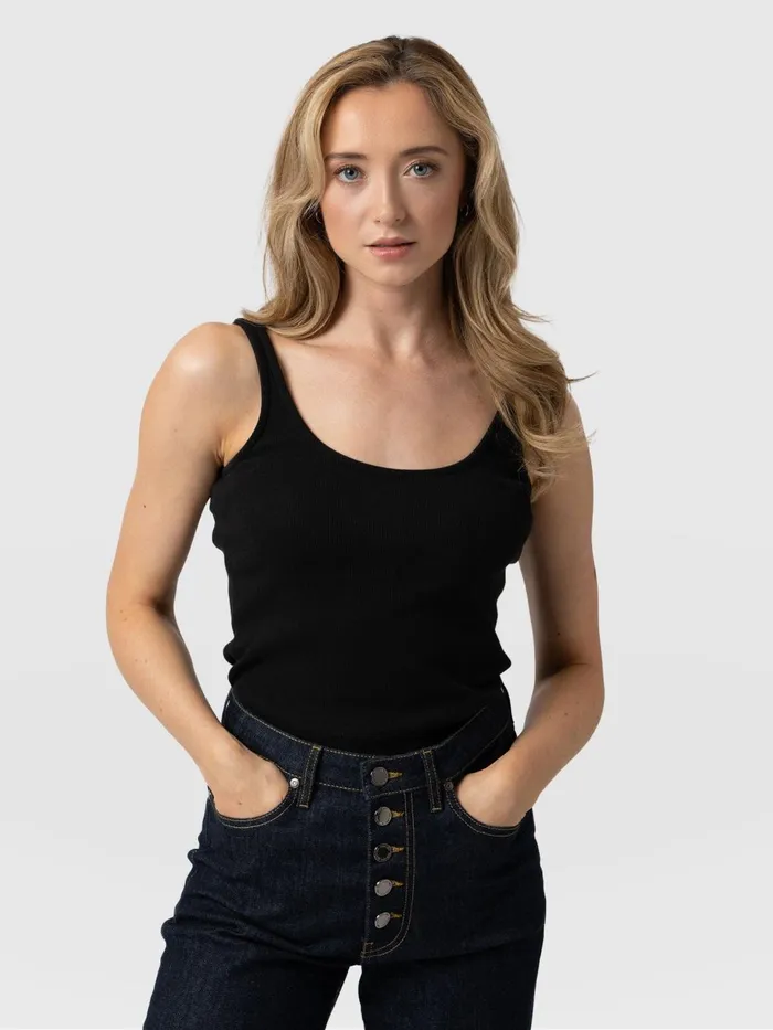 Saint And Sofia TShirts and Tanks Women Rib Cami 8211 Black Black