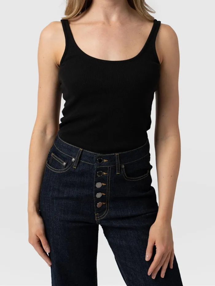 Saint And Sofia TShirts and Tanks Women Rib Cami 8211 Black Black