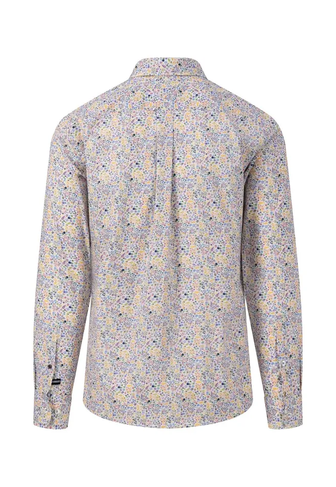Sale Men FYNCHHATTON Patterned Casual Fit Shirt With A Fashionable Print Leaf Greendusty Lavender Sale Men FYNCHHATTON Patterned Casual Fit Shirt With A Fashionable Print Leaf Greendusty Lavender
