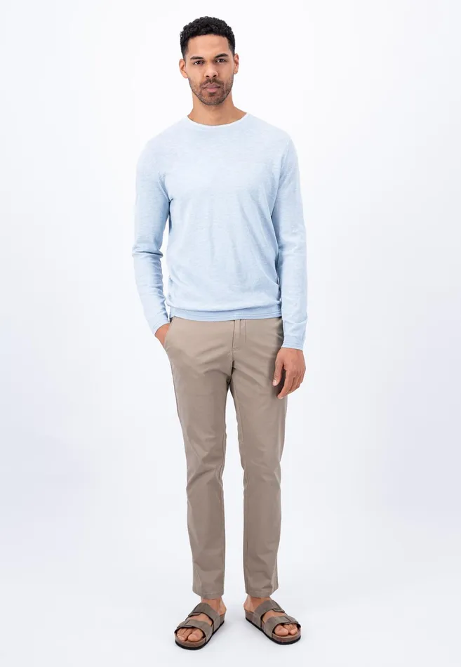 Sale Men FYNCHHATTON Soft Sweater Made Of Cotton Linen Mix Summer Breezemidnightdusty Oliveoffwhite Sale Men FYNCHHATTON Soft Sweater Made Of Cotton Linen Mix Summer Breezemidnightdusty Oliveoffwhite