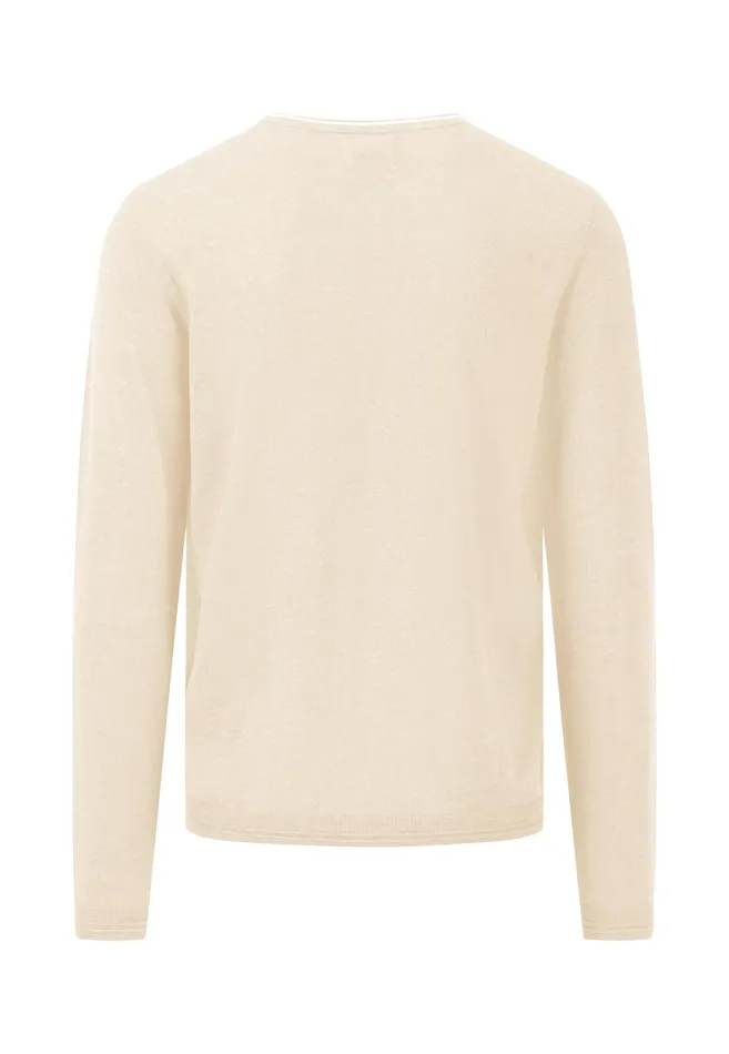 Sale Men FYNCHHATTON Soft Sweater Made Of Cotton Linen Mix Summer Breezemidnightdusty Oliveoffwhite Sale Men FYNCHHATTON Soft Sweater Made Of Cotton Linen Mix Summer Breezemidnightdusty Oliveoffwhite