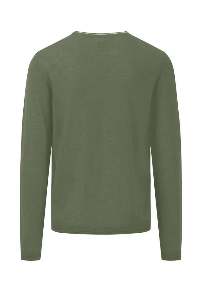 Sale Men FYNCHHATTON Soft Sweater Made Of Cotton Linen Mix Summer Breezemidnightdusty Oliveoffwhite Sale Men FYNCHHATTON Soft Sweater Made Of Cotton Linen Mix Summer Breezemidnightdusty Oliveoffwhite