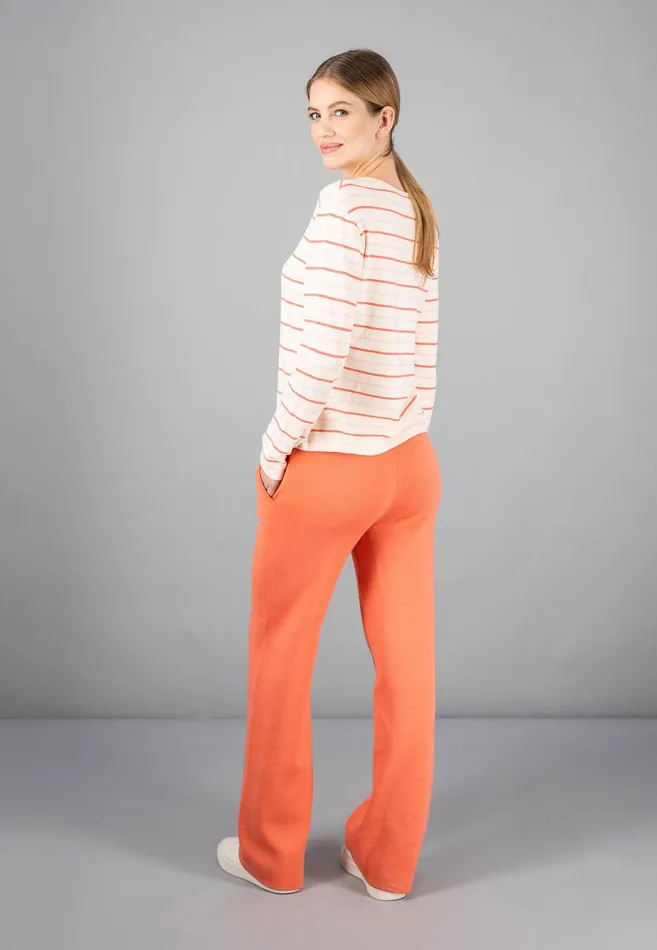 Sale Women FYNCHHATTON Striped Long Sleeve In Textured Cotton Jersey Milk Sale Women FYNCHHATTON Striped Long Sleeve In Textured Cotton Jersey Milk