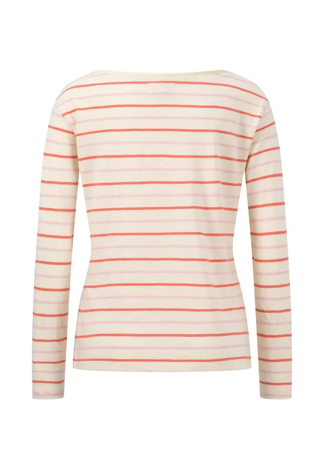 Sale Women FYNCHHATTON Striped Long Sleeve In Textured Cotton Jersey Milk Sale Women FYNCHHATTON Striped Long Sleeve In Textured Cotton Jersey Milk