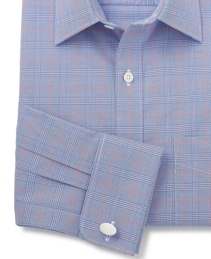Savile Row Company Blue Cotton Prince Of Wales Check Classic Fit Formal Shirt 8211 Double Cuff Men Formal Shirts Savile Row Company Blue Cotton Prince Of Wales Check Classic Fit Formal Shirt 8211 Double Cuff Men Formal Shirts