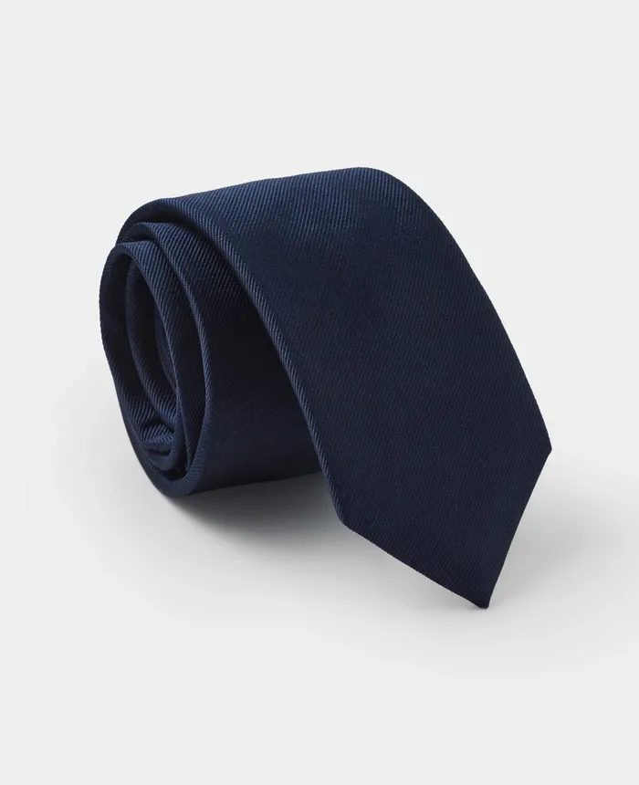 Savile Row Company Navy Fine Twill Skinny Silk Tie Navy Men Silk Ties