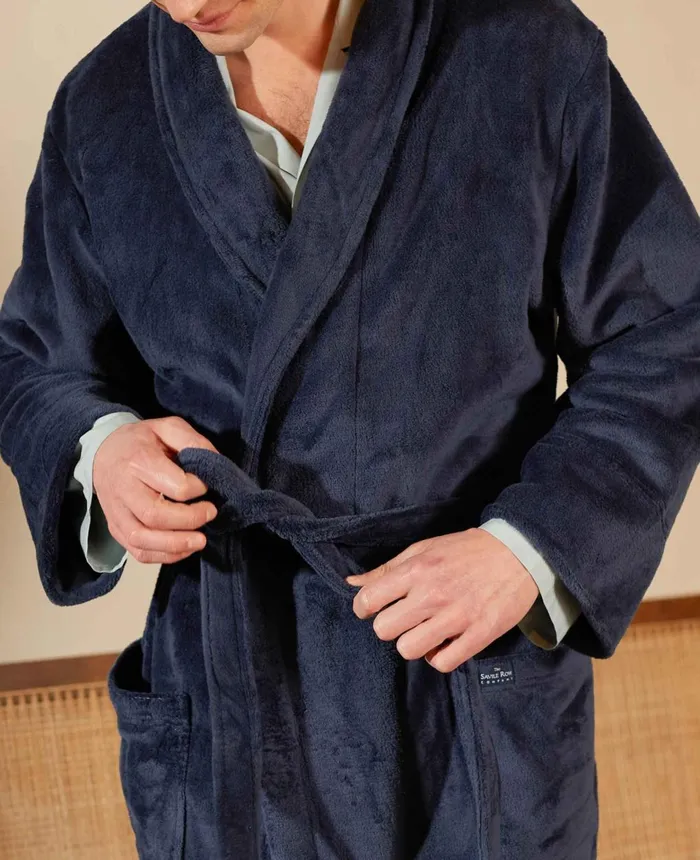 Savile Row Company Navy Fleece Dressing Gown Navy Fleece Men Dressing Gowns and Robes Savile Row Company Navy Fleece Dressing Gown Navy Fleece Men Dressing Gowns and Robes