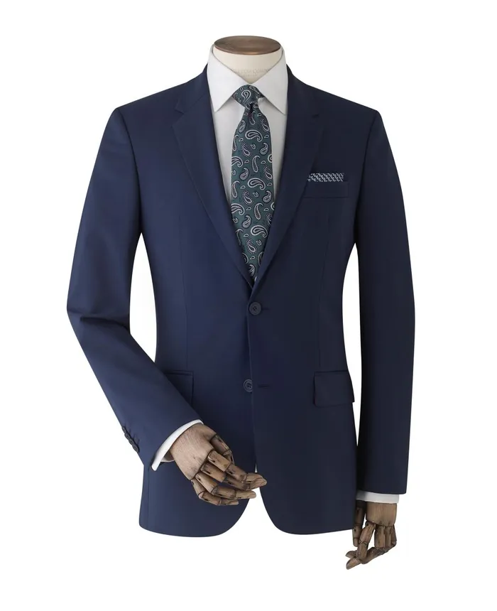 Savile Row Company Navy WoolBlend Suit Jacket Men Blazers And Jackets
