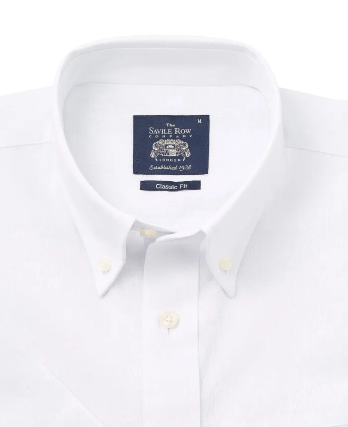 Savile Row Company White LinenBlend Classic Fit Short Sleeve Shirt White Linen Men Short Sleeve Shirts Savile Row Company White LinenBlend Classic Fit Short Sleeve Shirt White Linen Men Short Sleeve Shirts