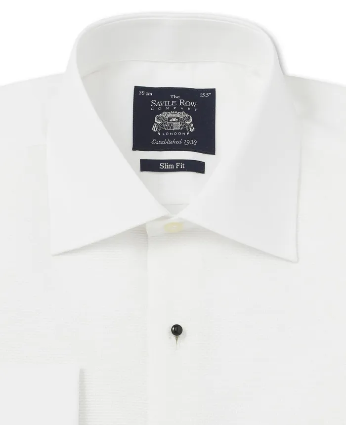 Savile Row Company White Marcella Bib Front Slim Fit Evening Double Cuff Formal Shirt Men Formal Shirts Savile Row Company White Marcella Bib Front Slim Fit Evening Double Cuff Formal Shirt Men Formal Shirts