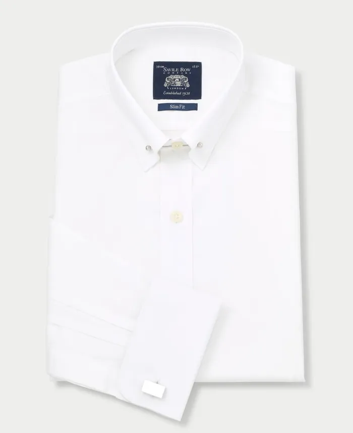 Savile Row Company White Poplin Pin Collar Slim Fit Double Cuff Formal Shirt White Men Formal Shirts Savile Row Company White Poplin Pin Collar Slim Fit Double Cuff Formal Shirt White Men Formal Shirts