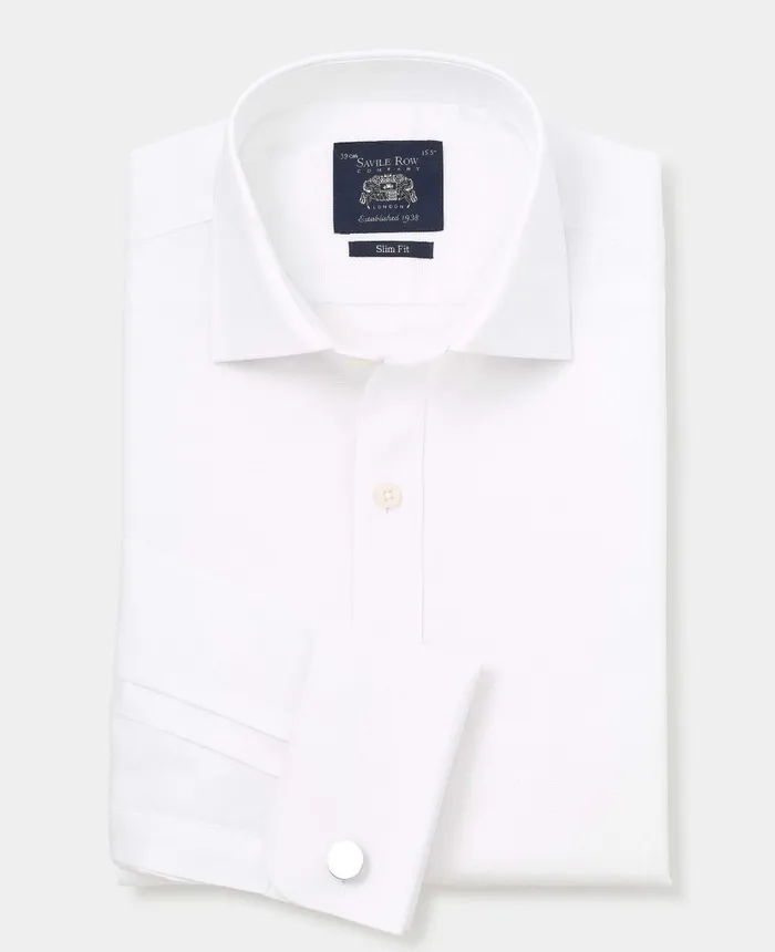 Savile Row Company White Textured Cotton Slim Fit Formal Shirt 8211 Double Cuff White Men Formal Shirts Savile Row Company White Textured Cotton Slim Fit Formal Shirt 8211 Double Cuff White Men Formal Shirts