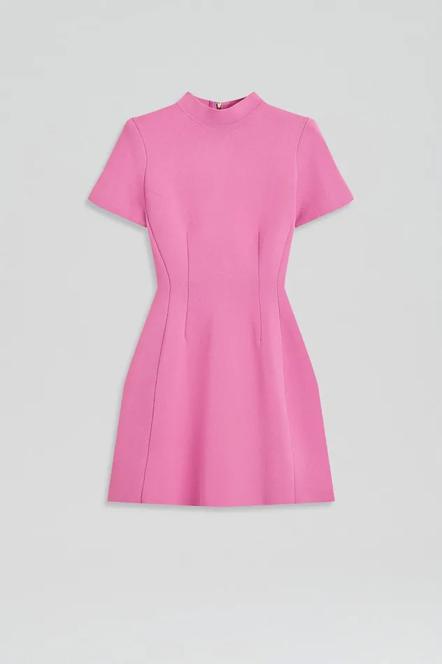 Scanlan Theodore CREPE KNIT PEPLUM DRESS PEONY Women Dresses Scanlan Theodore CREPE KNIT PEPLUM DRESS PEONY Women Dresses