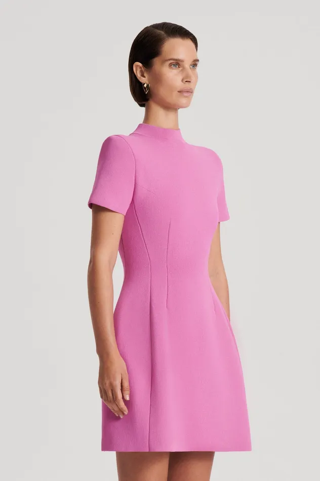 Scanlan Theodore CREPE KNIT PEPLUM DRESS PEONY Women Dresses Scanlan Theodore CREPE KNIT PEPLUM DRESS PEONY Women Dresses
