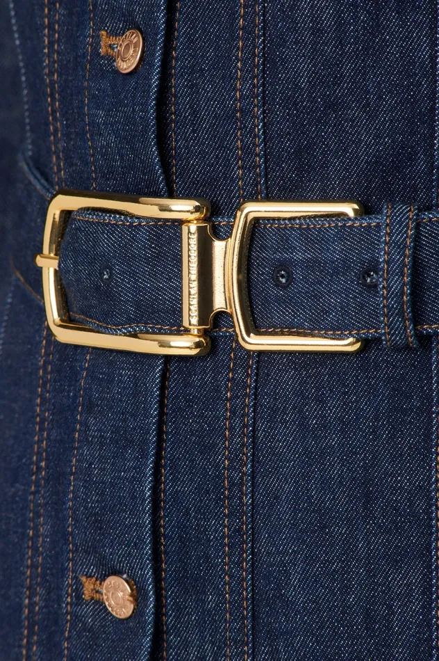 Scanlan Theodore DENIM GOLD BUCKLE DRESS INDIGOB Women Denim Scanlan Theodore DENIM GOLD BUCKLE DRESS INDIGOB Women Denim