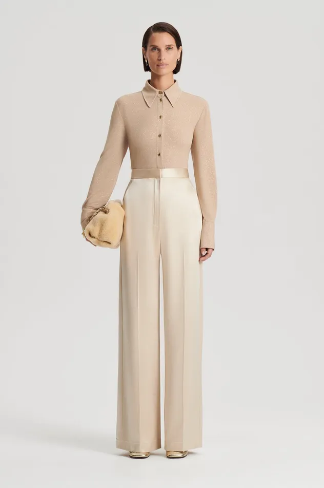 Scanlan Theodore SATIN DRAPE LEG TROUSER GOLD Women Trousers