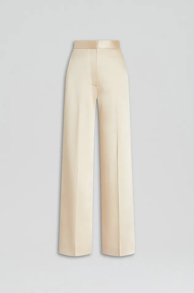 Scanlan Theodore SATIN DRAPE LEG TROUSER GOLD Women Trousers Scanlan Theodore SATIN DRAPE LEG TROUSER GOLD Women Trousers