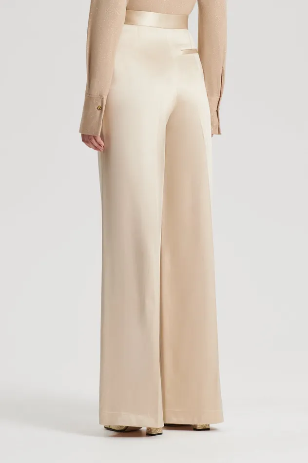 Scanlan Theodore SATIN DRAPE LEG TROUSER GOLD Women Trousers Scanlan Theodore SATIN DRAPE LEG TROUSER GOLD Women Trousers