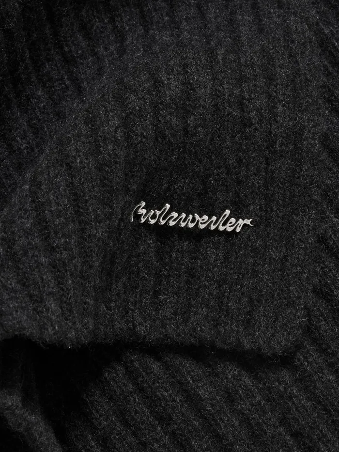 Scarves WomenMen Holzweiler Lambswool Rib Bib Dk Grey