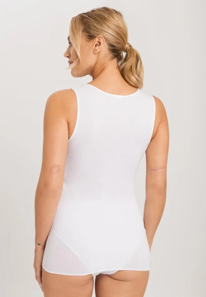 Scoop Neck Tank Top White Women HANRO Tank Tops