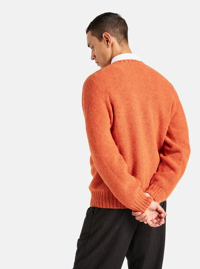 Seamless Crew In Burnt Orange Supersoft Knit Men Universal Works Knitwear