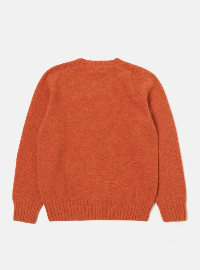 Seamless Crew In Burnt Orange Supersoft Knit Men Universal Works Knitwear