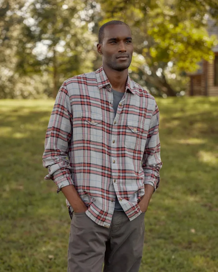 Shirting Men Billy Reid Bold Plaid Western Snap Front Shirt Greymulti
