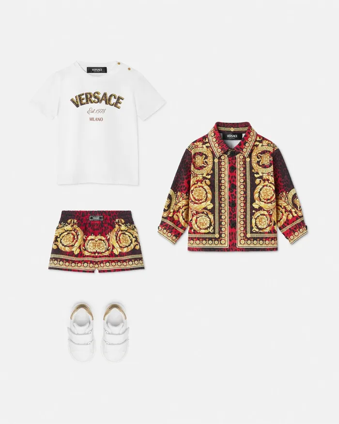 Shirts and Tshirts Kids Versace Wild Barocco Baby Overshirt Printred
