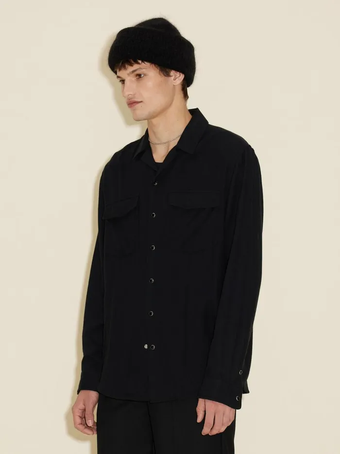 Shirts and Tops Men Holzweiler Elja Camp Collar Shirt Black