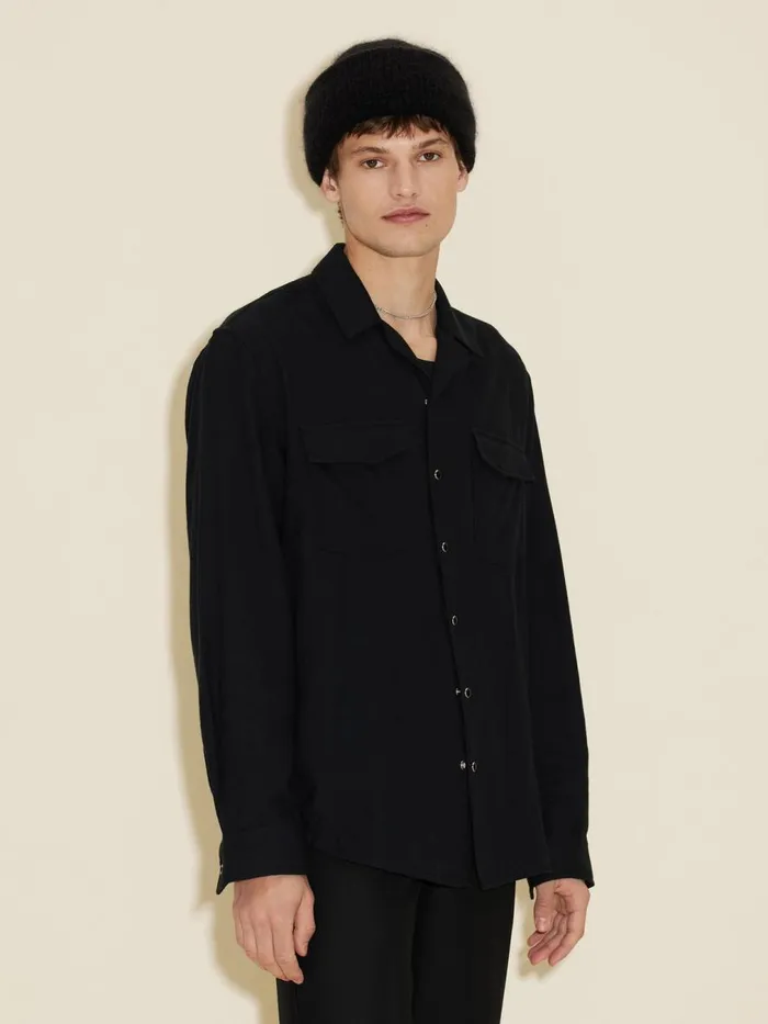 Shirts and Tops Men Holzweiler Elja Camp Collar Shirt Black