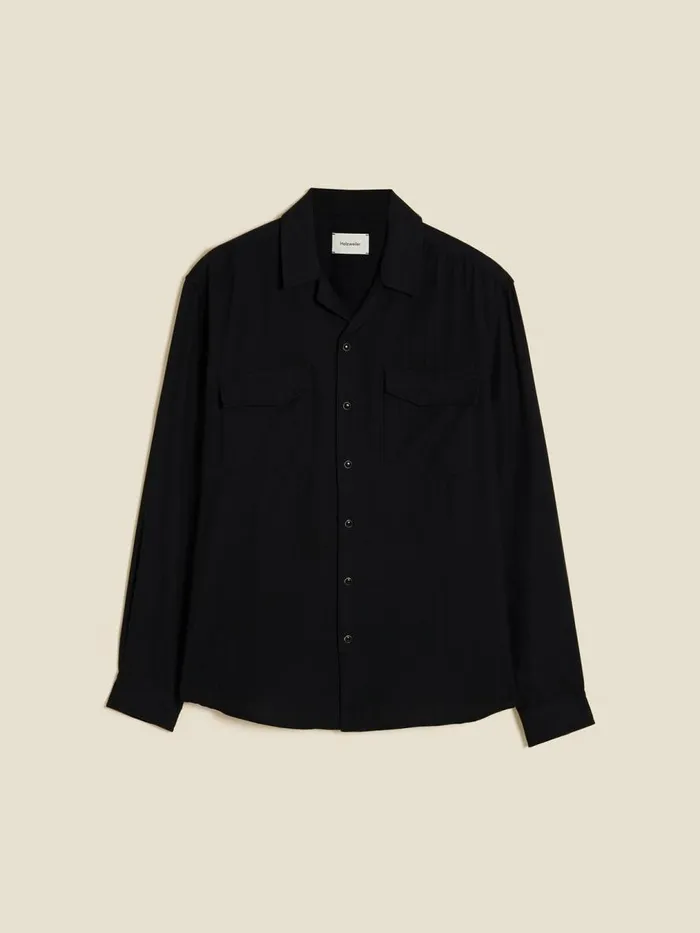 Shirts and Tops Men Holzweiler Elja Camp Collar Shirt Black